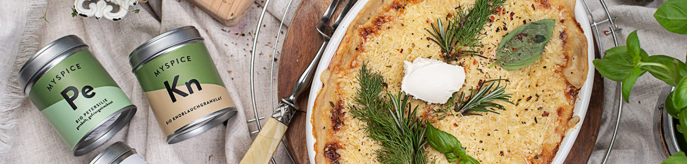 Käse Lasagne mit Spinat und Kräutern
